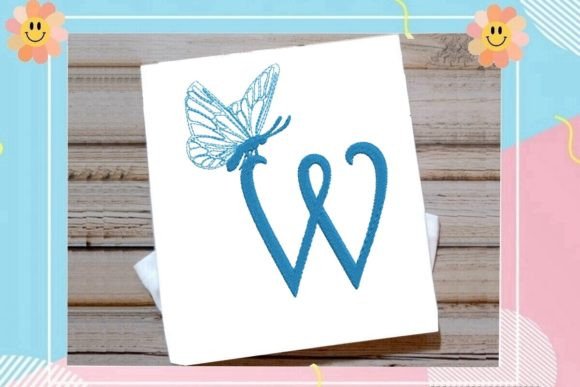 Beautiful Butterfly Letter W