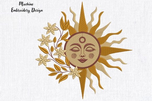 Celestial Magic Sun Face Mystical Floral