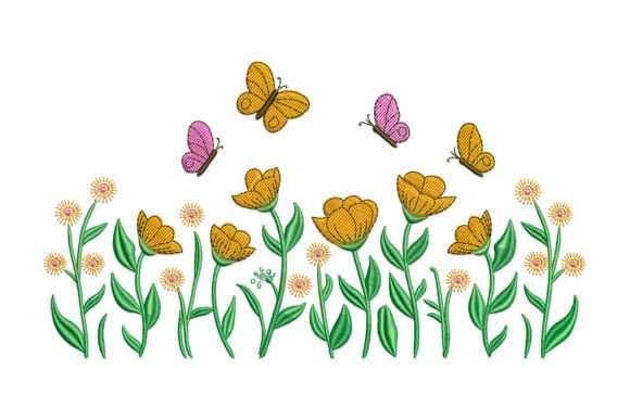 Flowers with Butterflies