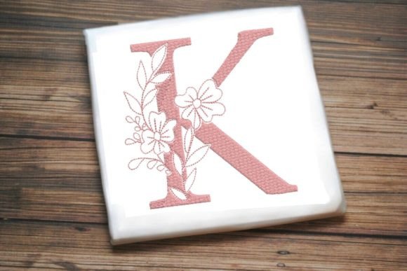 K Floral Monogram Alphabet Decoration