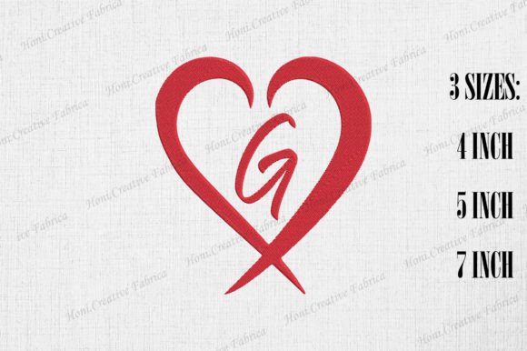 Letter G with Heart Valentine s Day