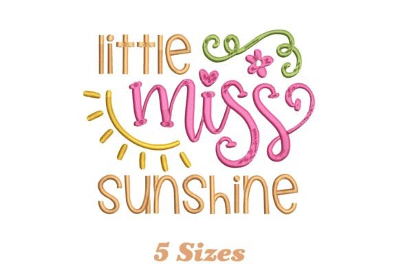 Little Miss Sunshine Embroidery Design
