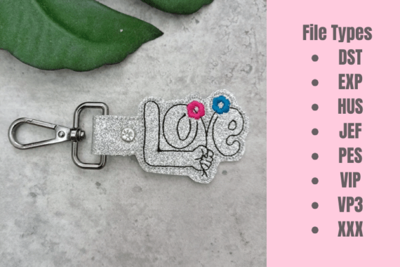 Valentines Day ITH Snap Tab Key Fob